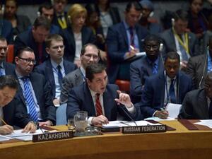 Russia's deputy U.N. ambassador Vladimir Safronkov speaks during an United Nations Security Council (AFP/File Photo)	