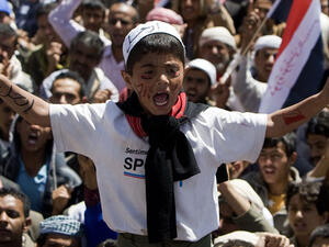Yemeni protesters called for the ouster of President Ali Abdullah Saleh in the capital Sanaa on Monday, February 28. (AFP/ File Photo)
