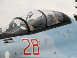 سوخوي روسية في قاعدة حميميم بمحافظة اللاذقية شمال غرب سوريا
