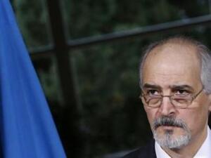 بشار الجعفري رئيس وفد الحكومة السورية في مفاوضات السلام بجنيف