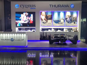 Thuraya and service partner, Cygnus Telecom, are showcasing the satellite communication portfolio for the oil and gas sector at the ongoing Abu Dhabi International Petroleum Exhibition and Conference (Adipec). (Courtesy of WAM)