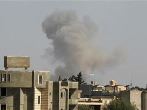 Smoke rises from an airstrike in Tripoli, Libya. (AFP/File)