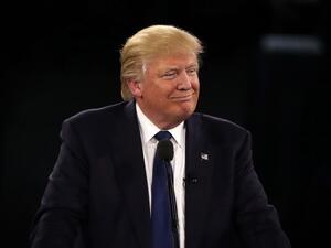 Republican presidential candidate Donald Trump addresses the annual policy conference of the American Israel Public Affairs Committee (AIPAC) March 21, 2016 in Washington, DC. (AFP/Alex Wong)