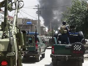 Afghan security personnel arriving at the site of an attack in Jalalabad, Afghanistan, on July 28, 2018. (By AFP/File)