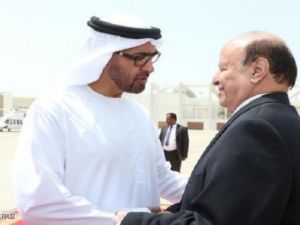 الرئيس اليمني هادي وولي عهد ابو ظبي الشيخ محمد بن زايد