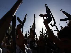 The US-made weapons were either captured or illegally traded from poorly secured Iraqi military stockpiles. (AFP)