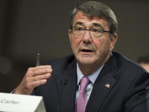 US Secretary of Defense Ashton Carter testifies during a Senate Armed Services Committee hearing about the Middle East on Capitol Hill in Washington, DC, October 27, 2015. (AFP/Saul Loeb)