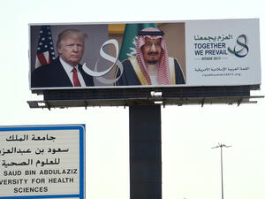 US President Donald Trump told Egyptian President Abdel Fattah al-Sisi in the Saudi capital on Sunday that he would soon visit Egypt. (AFP) 