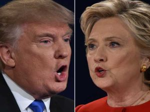 الرئيس الأمريكي، دونالد ترامب، ووزيرة الخارجية السابقة، هيلاري كلينتون