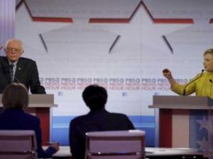 المرشحان هيلاري رودهام كلينتون وبيرني ساندرز