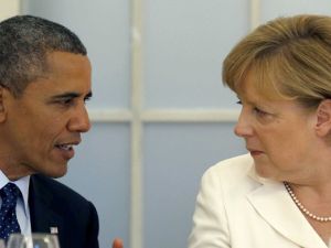 الرئيس الاميركي باراك اوباما والمستشارة الالمانية ميركل