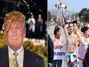 الاحتجاجات أجبرت ترامب على تأجيل إلقاء كلمته لأكثر من 40 دقيقة