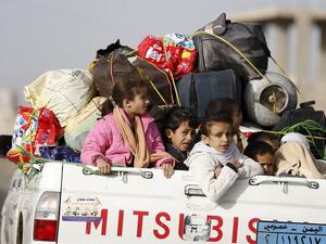 نازحون يمنيون اطفال