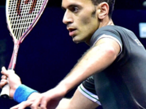 Elshorbagy at the quarter final of the 2017 Windy City Open squash tournament. (Twitter)