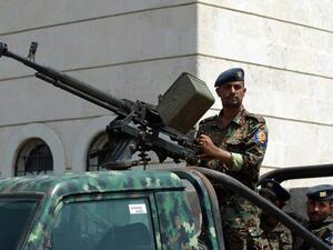 Yemeni soldier on high alert after attacks. [AFP]