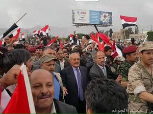 الرئيس اليمني السابق علي عبدالله صالح في ميدان السبعين بالعاصمة صنعاء