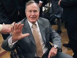 Former President George H.W. Bush hospitalized one day after he attended his wife's funeral.  (AFP/File Photo)	