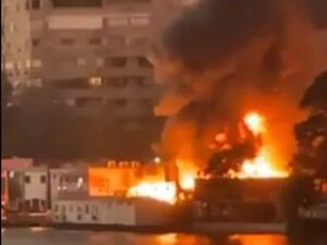 حريق هائل في ناد سياحي بالقاهرة (فيديو)