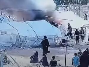 نساء داعش الأوروبيات يضرمن النار في مخيمهن بسوريا