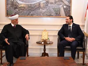 الحريري خلال لقائه مع مفتي الجمهورية اللبنانية الشيخ عبد اللطيف دريان