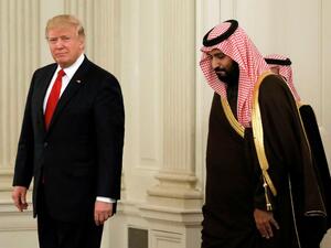 ترامب مستقبلا ولي العهد السعودي الامير محمد بن سلمان في البيت الابيض