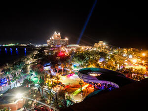 Emoji-themed pool bash and splash