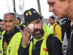 One of the yellow vest movement's leading figures Jerome Rodrigues  (AFP)