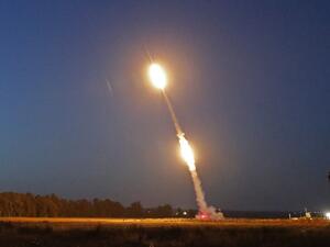 Missiles are fired from Israel's Iron Dome air defence system, designed to intercept and destroy incoming short-range rockets and artillery shells (AFP)