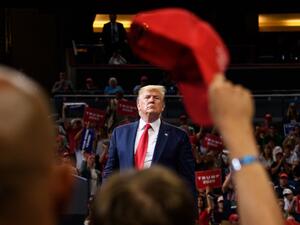 US President Donald Trump speaks during a rally at the Amway Center in Orlando, Florida to officially launch his 2020 campaign on June 18, 2019.  MANDEL NGAN / AFP