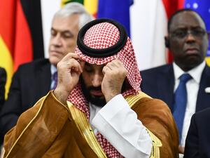 Saudi Arabia's Crown Prince Mohammed bin Salman attends an event on women's empowerment during the G20 Summit in Osaka on June 29, 2019.  Brendan Smialowski / AFP