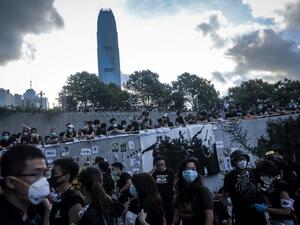 Protesters attempt to storm into the government headquarters in Hong Kong on July 1, 2019 on the 22nd anniversary of the city's handover from Britain to China (AFP)