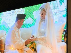Crown prince Tengku Muhammad Faiz Petra ties knot with Swedish Sofie Louise Johansson (Twitter)