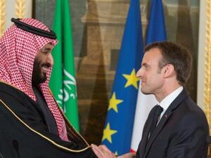 Emmanuel Macron and Saudi Arabia's crown prince, Mohammed bin Salman (Twitter)