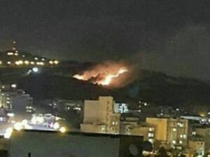 صورة تناقلها نشطاء على تويتر قالوا إنها لحريق في شرق طهران