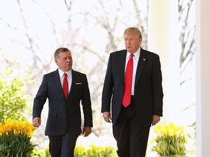 President Donald Trump and Jordan’s King Abdullah II, Rose Garden at the White House in Washington, Wednesday, April 5, 2017 /AFP