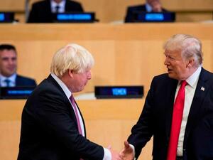 Boris Johnson and Donald Trump Photo by Brendan Smialowski /AFP