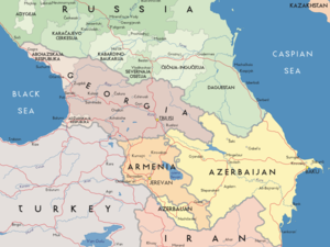 Map of the Caucasus region /Shutterstock