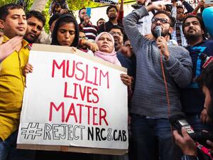 Students in India protest the citizen amendment bill /AFP