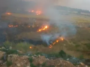 إندلاع حريق بمحاذاة الشريط الحدودي الجنوبي