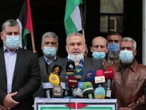 مؤتمر صحفي لفصائل المقاومة الفلسطينية في قطاع غزة