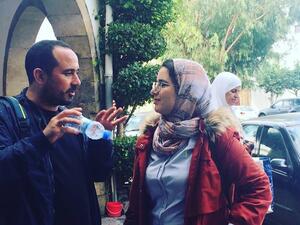 Hajar Raissouni with the editor-in-chief of Akhbar Alyoum (mupresse.com)
