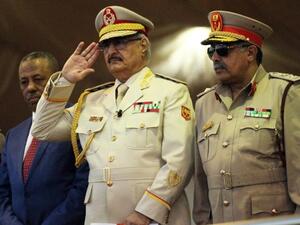 Khalifa Haftar at a military parade last month (AFP)