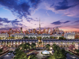 MAG City features 48,000 sq m of public facilities, including a private clinic, nursery, and mosque; around 8,000 sq m of retail space; and 84,211 sq m of public parks and green areas complete with a jogging and bicycle track.