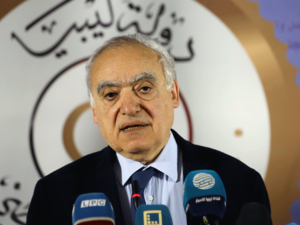 Ghassan Salame, UN special envoy for Libya and head of the UN Support Mission in Libya (UNSMIL) speaks during a press conference in the Libyan capital Tripoli.