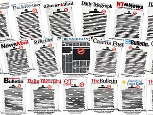 Australian newspapers black out front pages to fight back against secrecy laws