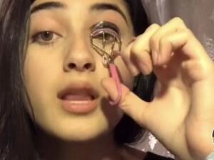 Teenager Feroza Aziz begins the TikTok video with an eyelash curler in hand, but then shifts attention to a serious topic - the mass detentions of minority Muslims in north-west China.
