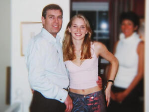 Andrew with Virginia Roberts, then aged 17