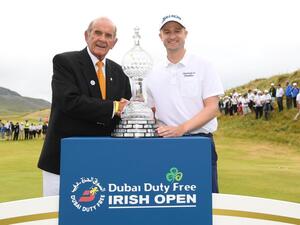 Colm McLoughlin with Russell Know, 2018 Dubai Duty Free Irish Open winner