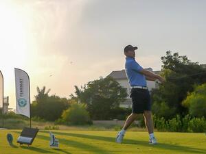 McAteer in action at the Mike Clark Golf Day