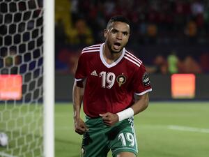 النصيري يحتفل بهدفه الحاسم